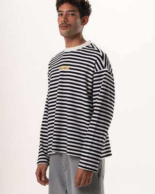 Black Striped Long Sleeve Boxy Tee