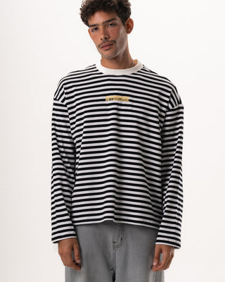 Black Striped Long Sleeve Boxy Tee