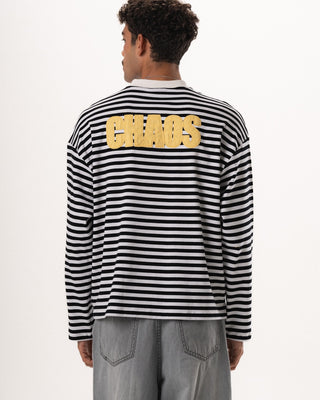Black Striped Long Sleeve Boxy Tee