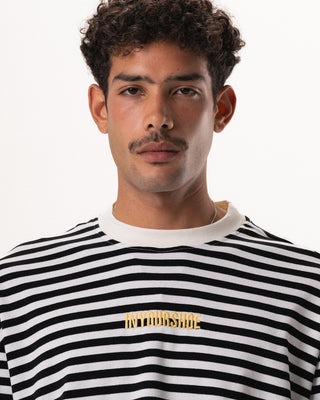 Black Striped Long Sleeve Boxy Tee