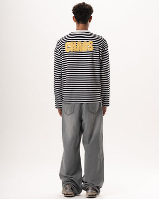 Black Striped Long Sleeve Boxy Tee