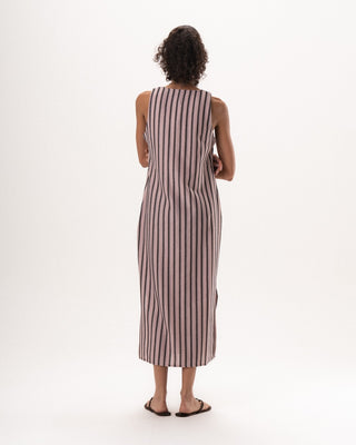 Female Pink Vertical Striped Knit Dress