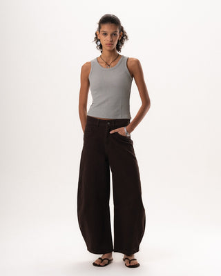 Grey Ribbed Tank Top