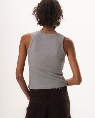 Grey Ribbed Tank Top