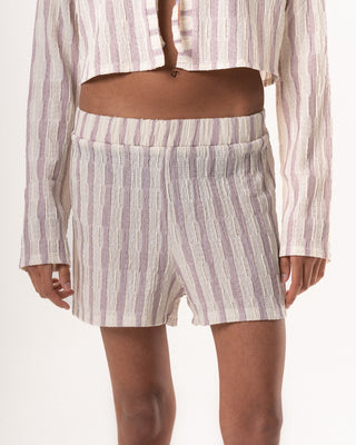 Female Pink Striped Knit Set