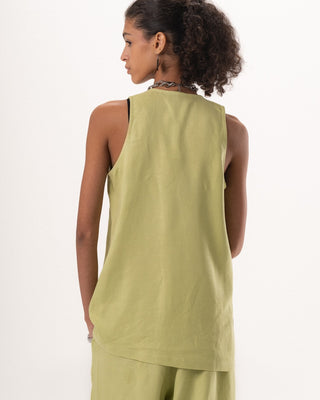 Female Green Oversized Linen Set