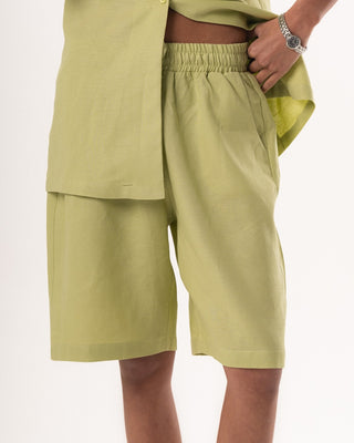 Female Green Oversized Linen Set