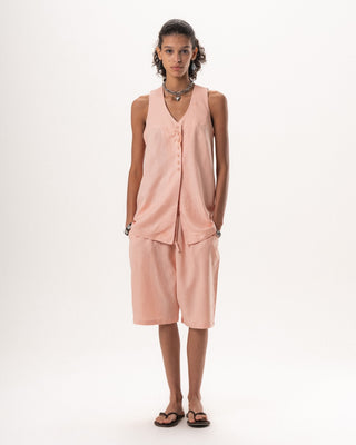 Female Pink Oversized Linen Set