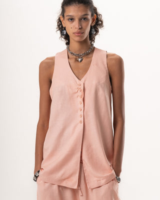 Female Pink Oversized Linen Set