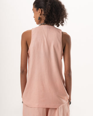 Female Pink Oversized Linen Set