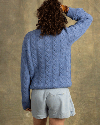 Jean Blue Cable Knit Sweater Cable Knit Sweater IN YOUR SHOE