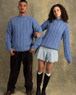 Jean Blue Cable Knit Sweater Cable Knit Sweater IN YOUR SHOE