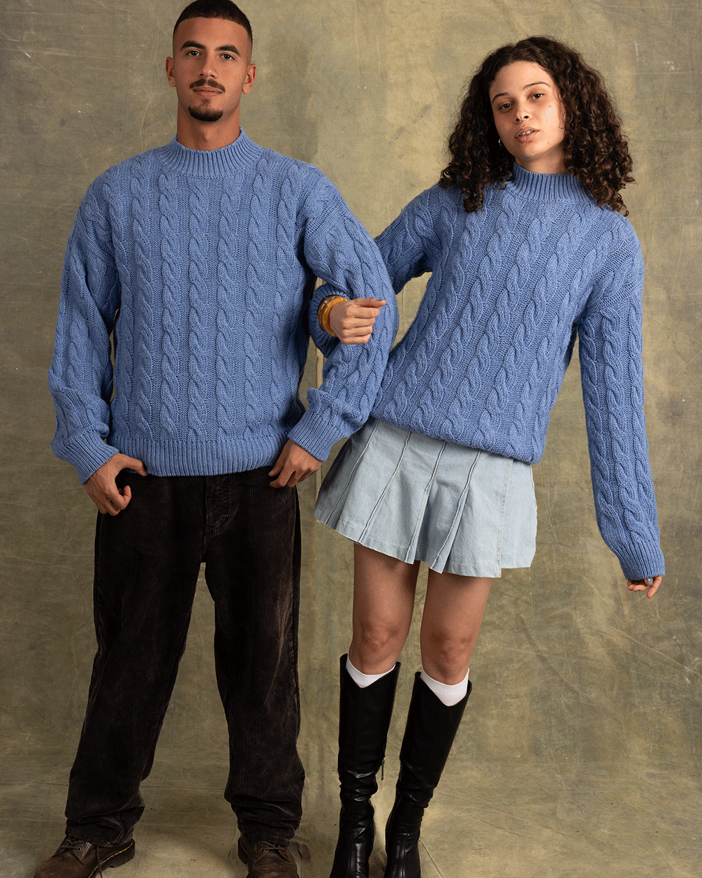 Jean Blue Cable Knit Sweater Cable Knit Sweater IN YOUR SHOE
