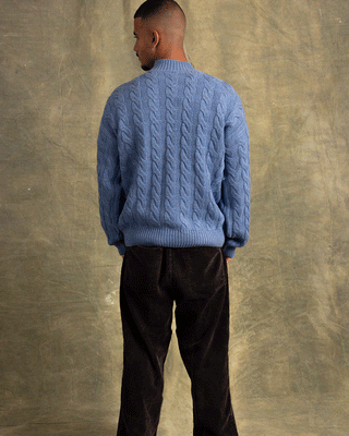 Jean Blue Cable Knit Sweater Cable Knit Sweater IN YOUR SHOE