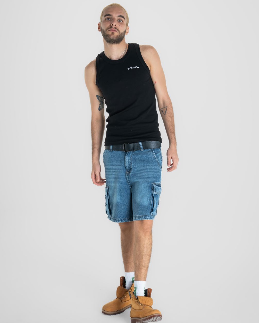 Light Blue Cargo Denim Shorts Denim Short IN YOUR SHOE L