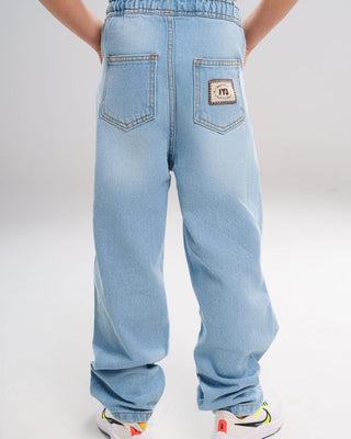 Light Blue Denim Kids Super Oversized Jeans Kids Jeans IN YOUR SHOE 4-5