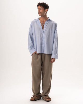 Light Blue Long Sleeve Oversized Shirt Oversized Shirts IN YOUR SHOE M