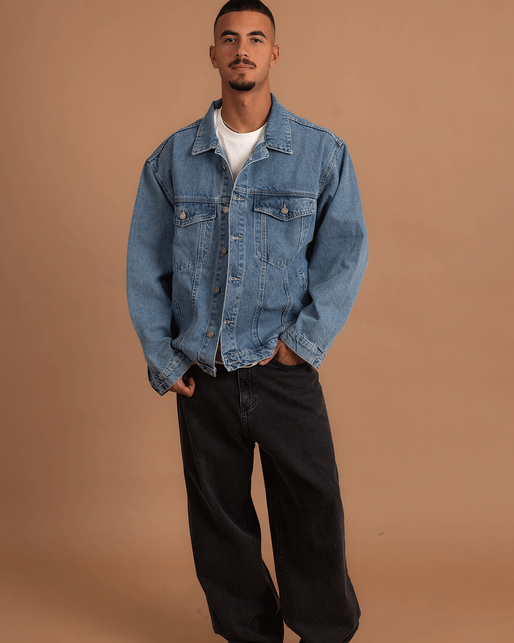 Light Blue Oversized Denim Jacket Denim Jacket IN YOUR SHOE L