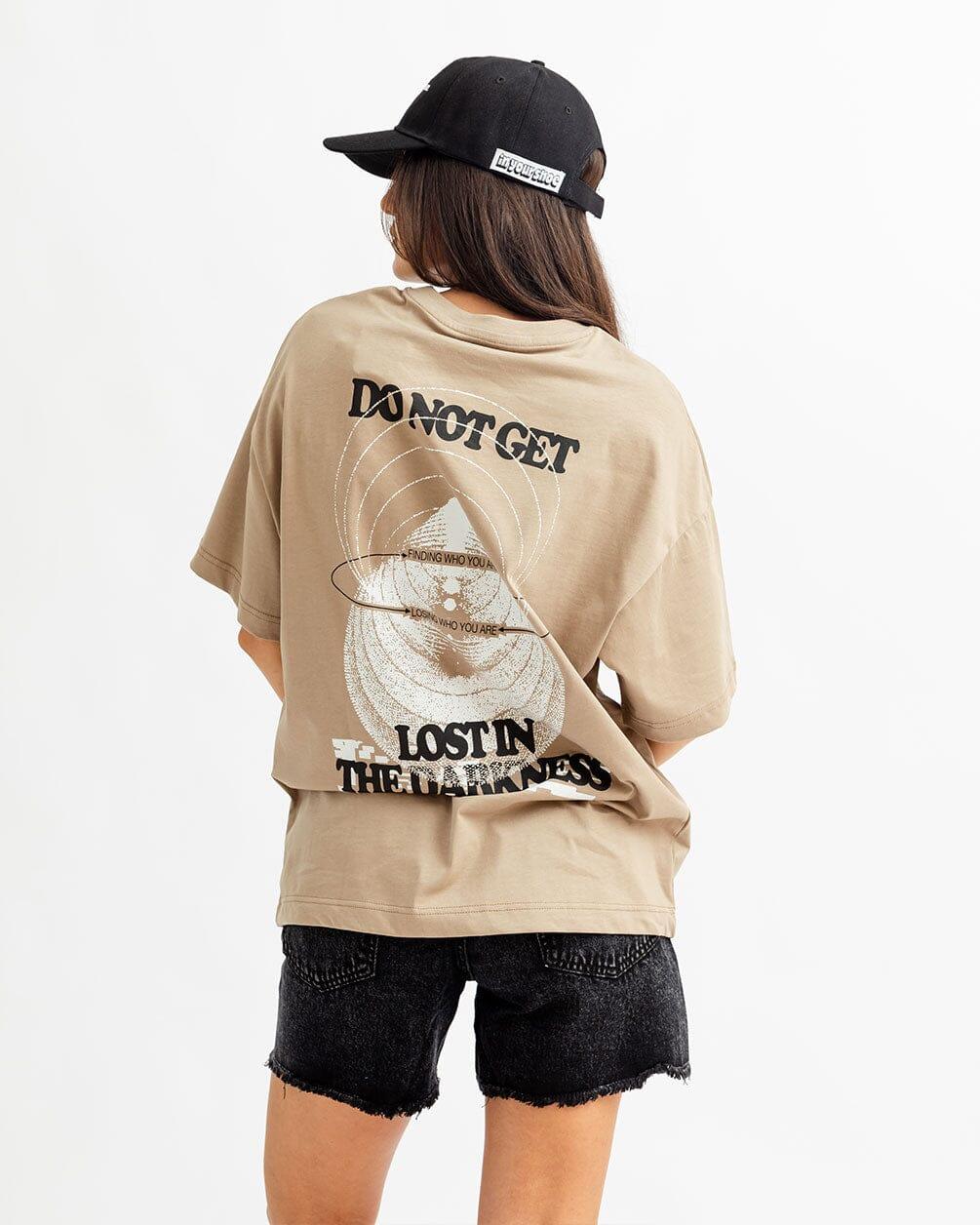 Lost In The Darkness Printed Oversized Tee Printed Oversized Tees IN YOUR SHOE XL