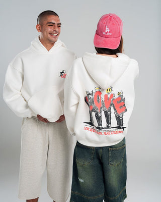 Love and Peace Boxy Hoodie Boxy Hoodies IN YOUR SHOE S