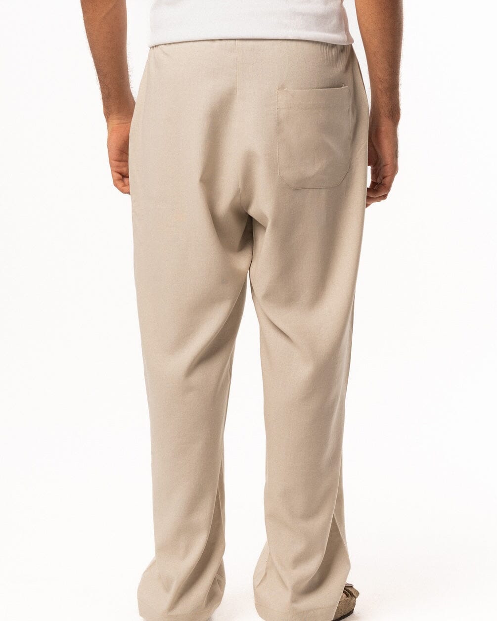 Male Beige Linen Wide Leg Pants Pants IN YOUR SHOE