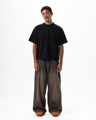 Male Beige Washed Oversized Baggy Jeans Jeans IN YOUR SHOE 30