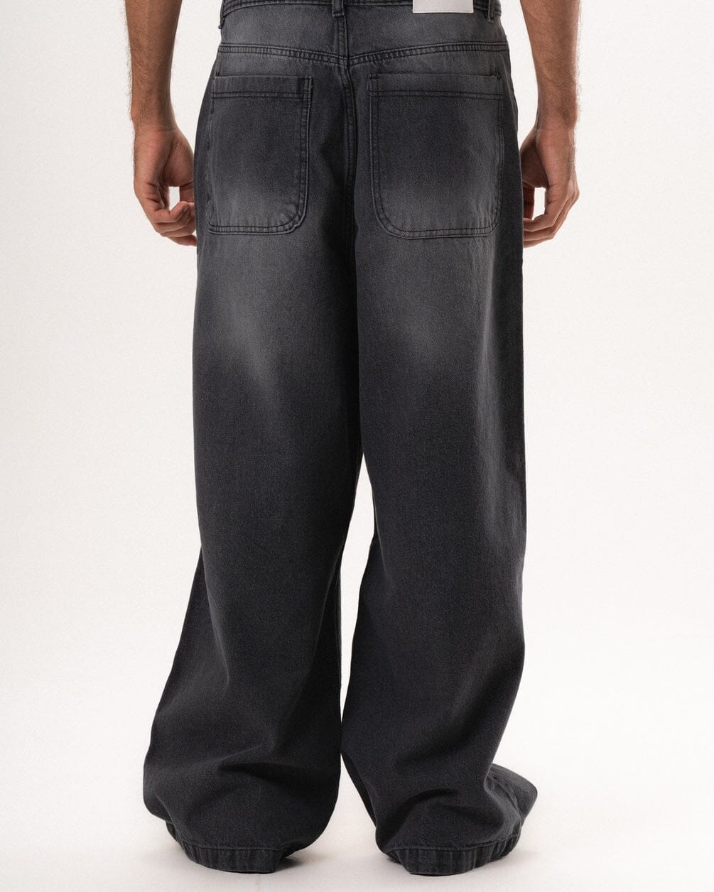 Male Black Washed Oversized Baggy Jeans Jeans IN YOUR SHOE 36