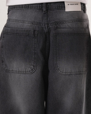 Male Black Washed Oversized Baggy Jeans Jeans IN YOUR SHOE 38