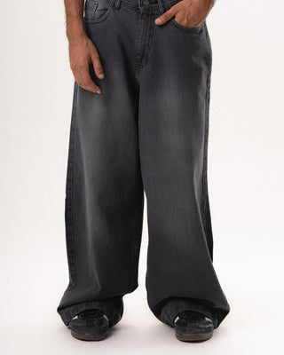 Male Black Washed Oversized Baggy Jeans Jeans IN YOUR SHOE 34