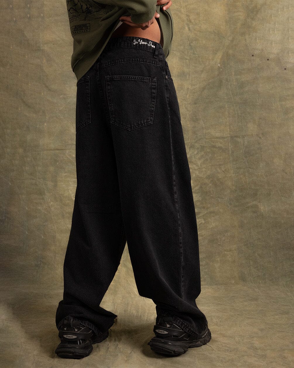 Male Black Washed Skater Jeans Jeans IN YOUR SHOE