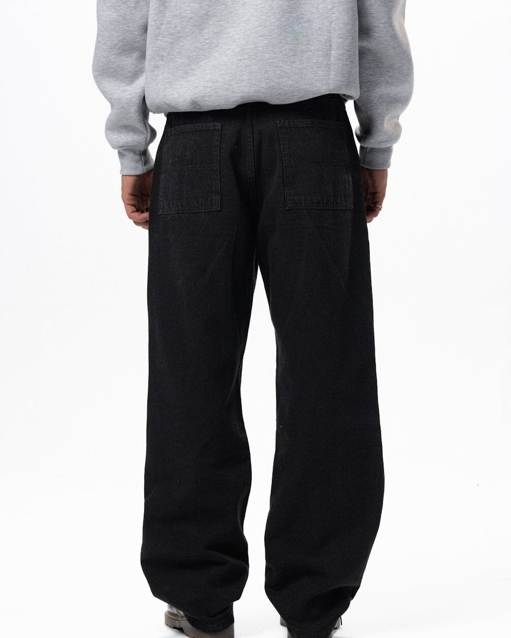 Male Black Washed Straight Jeans Jeans IN YOUR SHOE 32