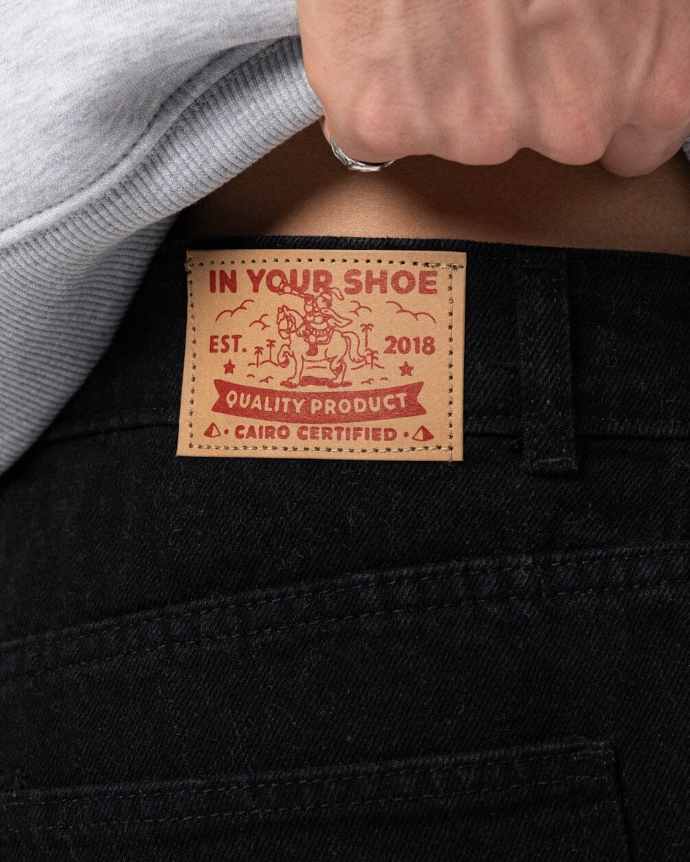 Male Black Washed Straight Jeans Jeans IN YOUR SHOE 38