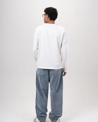 Male Blue Corduroy Washed Loose Fit Pants Pants IN YOUR SHOE 32