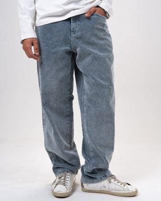 Male Blue Corduroy Washed Loose Fit Pants Pants IN YOUR SHOE 34