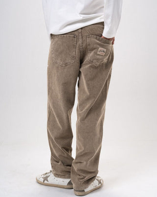 Male Brown Corduroy Washed Loose Fit Pants Pants IN YOUR SHOE 38