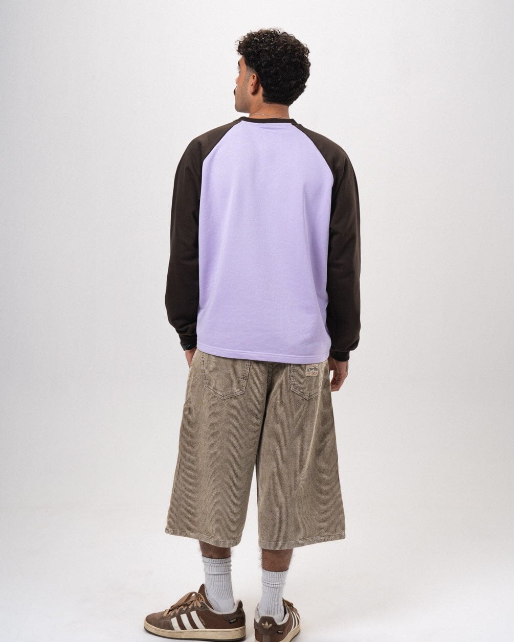 Male Brown Corduroy Washed Wide Leg Jorts Jorts IN YOUR SHOE M