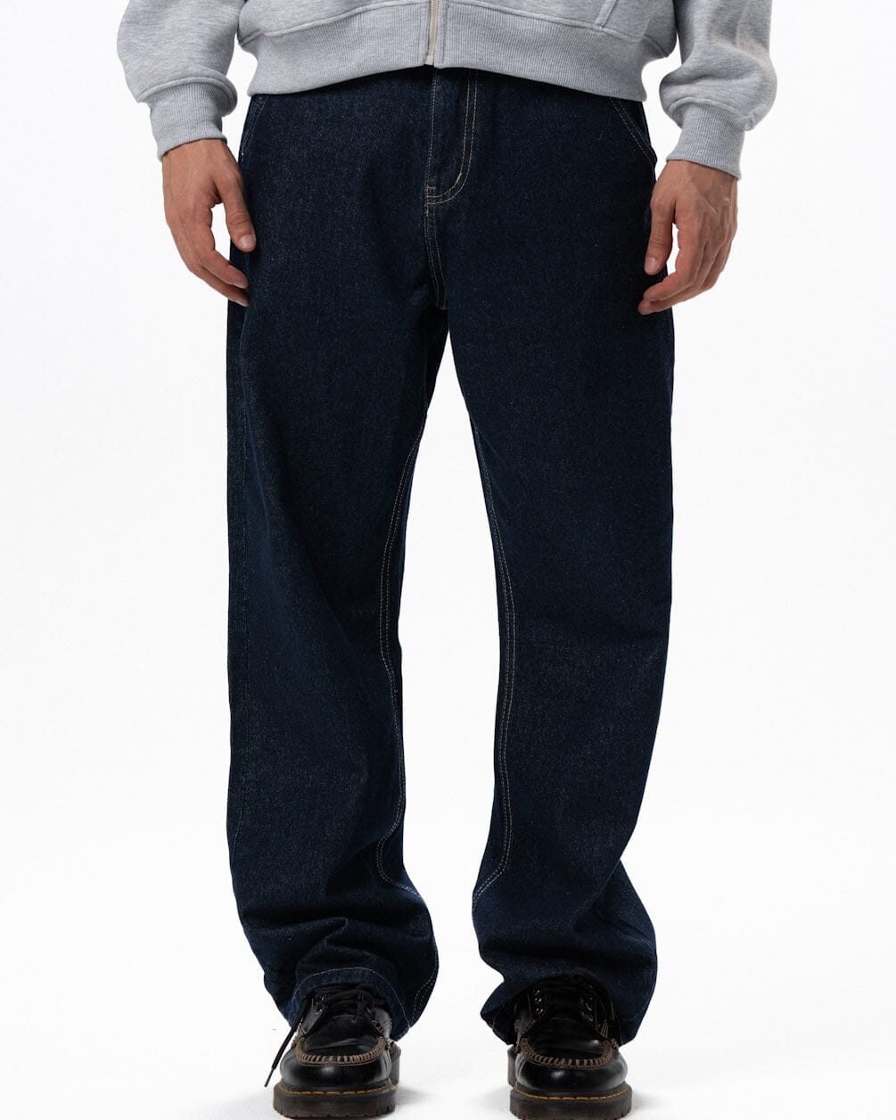 Male Dark Navy Washed Straight Jeans Jeans IN YOUR SHOE
