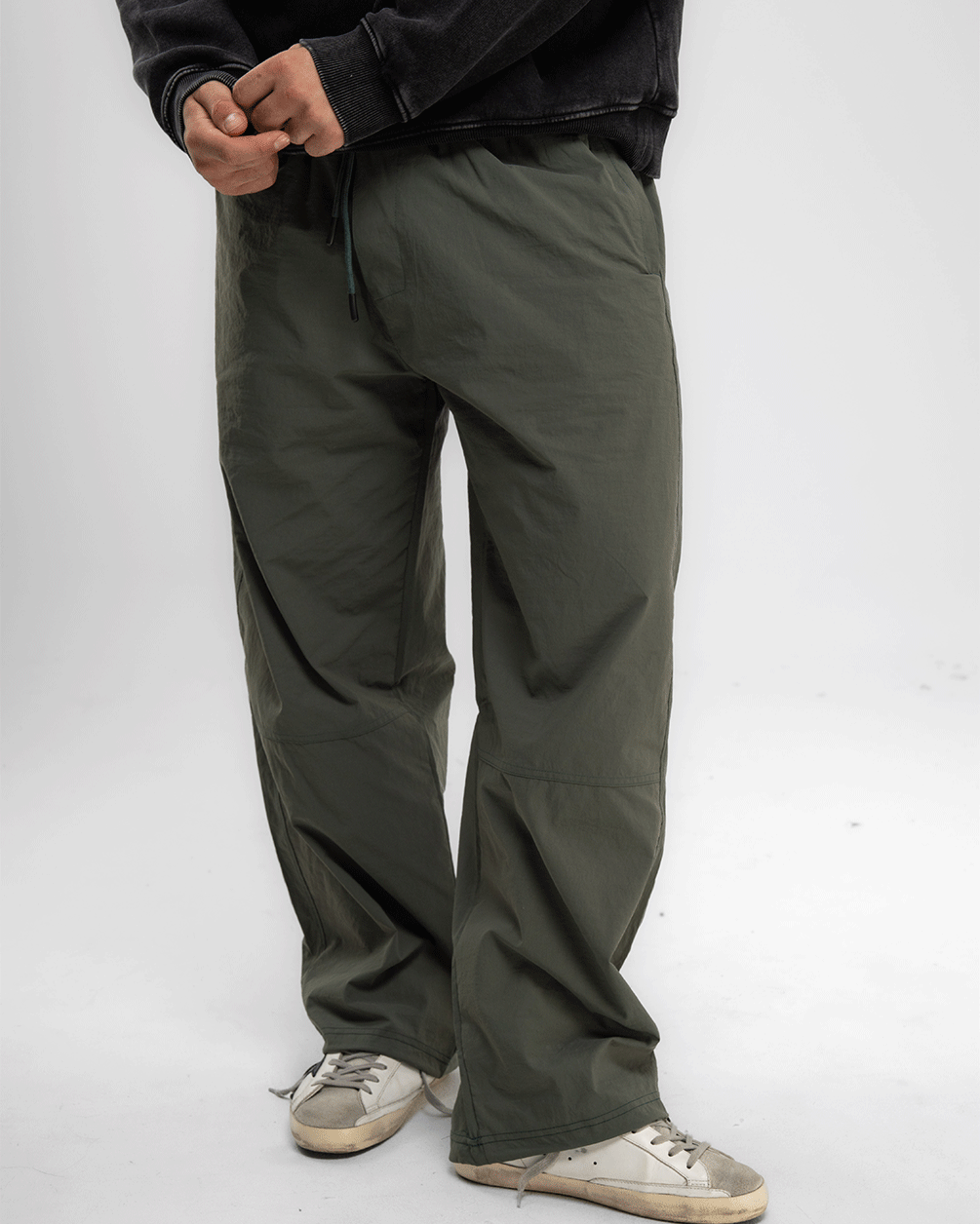 Male Olive Loose Parachute Pants Pants IN YOUR SHOE