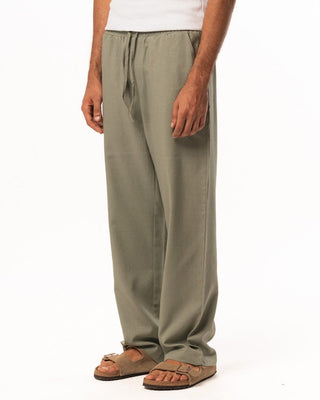 Male Sage Green Linen Wide Leg Pants Pants IN YOUR SHOE