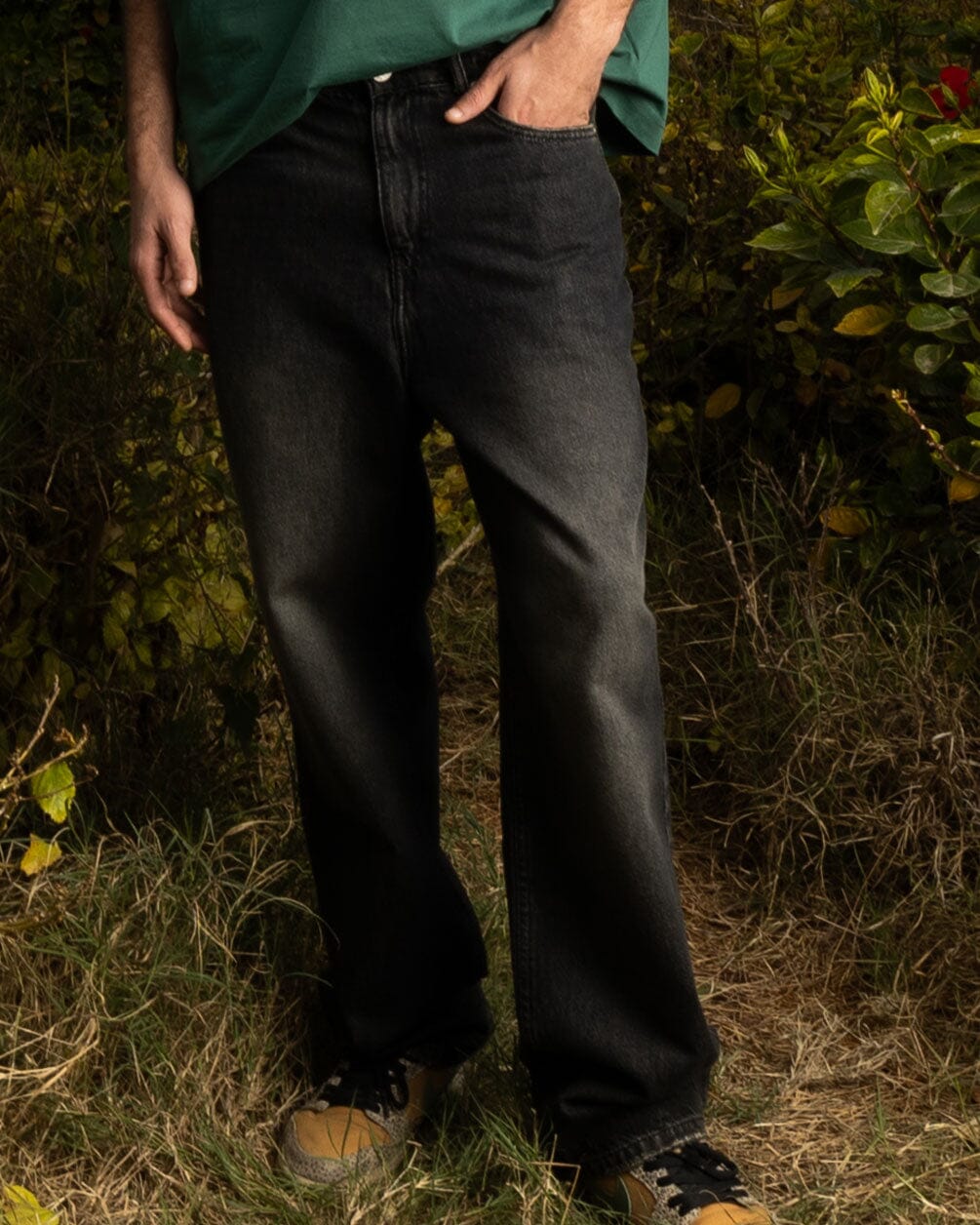Male Wide-leg Grey Washed Jeans Jeans IN YOUR SHOE 30