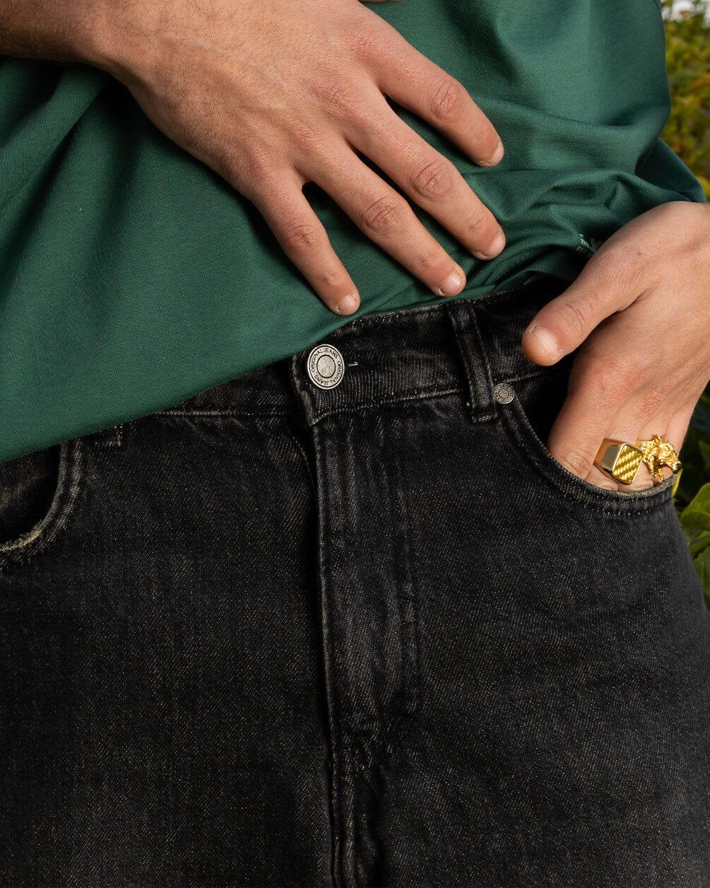 Male Wide-leg Grey Washed Jeans Jeans IN YOUR SHOE 34