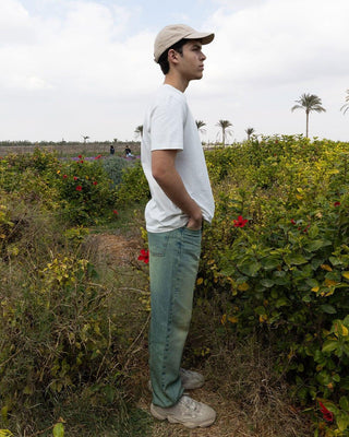 Male Wide-leg Yellow Tint Washed Jeans Jeans IN YOUR SHOE 32