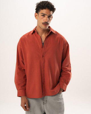 Maroon Boyfriend Linen Shirt Boyfriend Shirt IN YOUR SHOE L