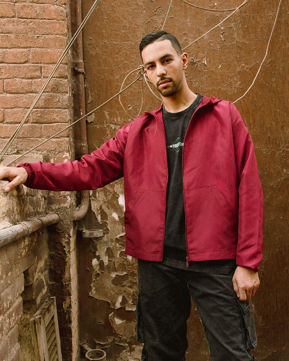 Maroon Red Windbreaker Windbreaker IN YOUR SHOE L