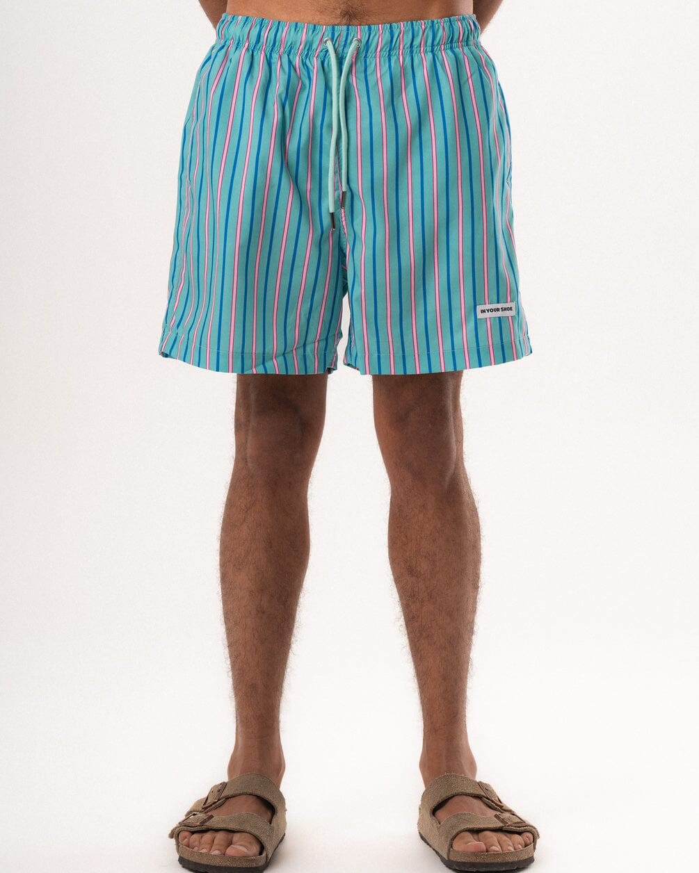 Mint Green Stripes Swim Shorts Swim Shorts IN YOUR SHOE M