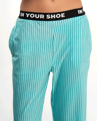 Mint Striped Fluffy Pjoys Fluffy Pjoys IN YOUR SHOE