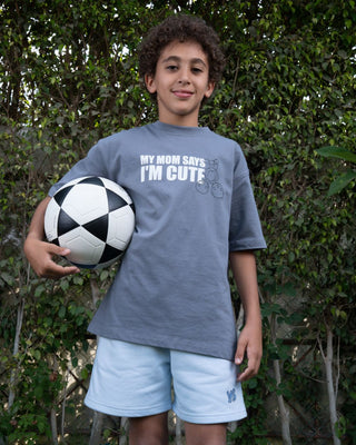 Mom Says I'm Cute Oversized Kids Tee Kids Printed Oversized Tees IN YOUR SHOE 7-8