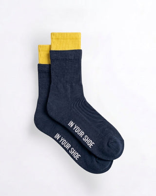 Mustard Teal Double Layered Neck Socks Neck Socks IN YOUR SHOE