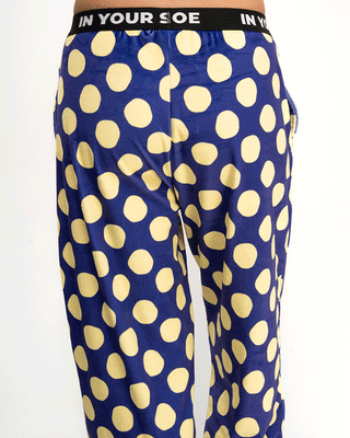 Navy Blue & Yellow Polka Fluffy Pjoys Fluffy Pjoys IN YOUR SHOE