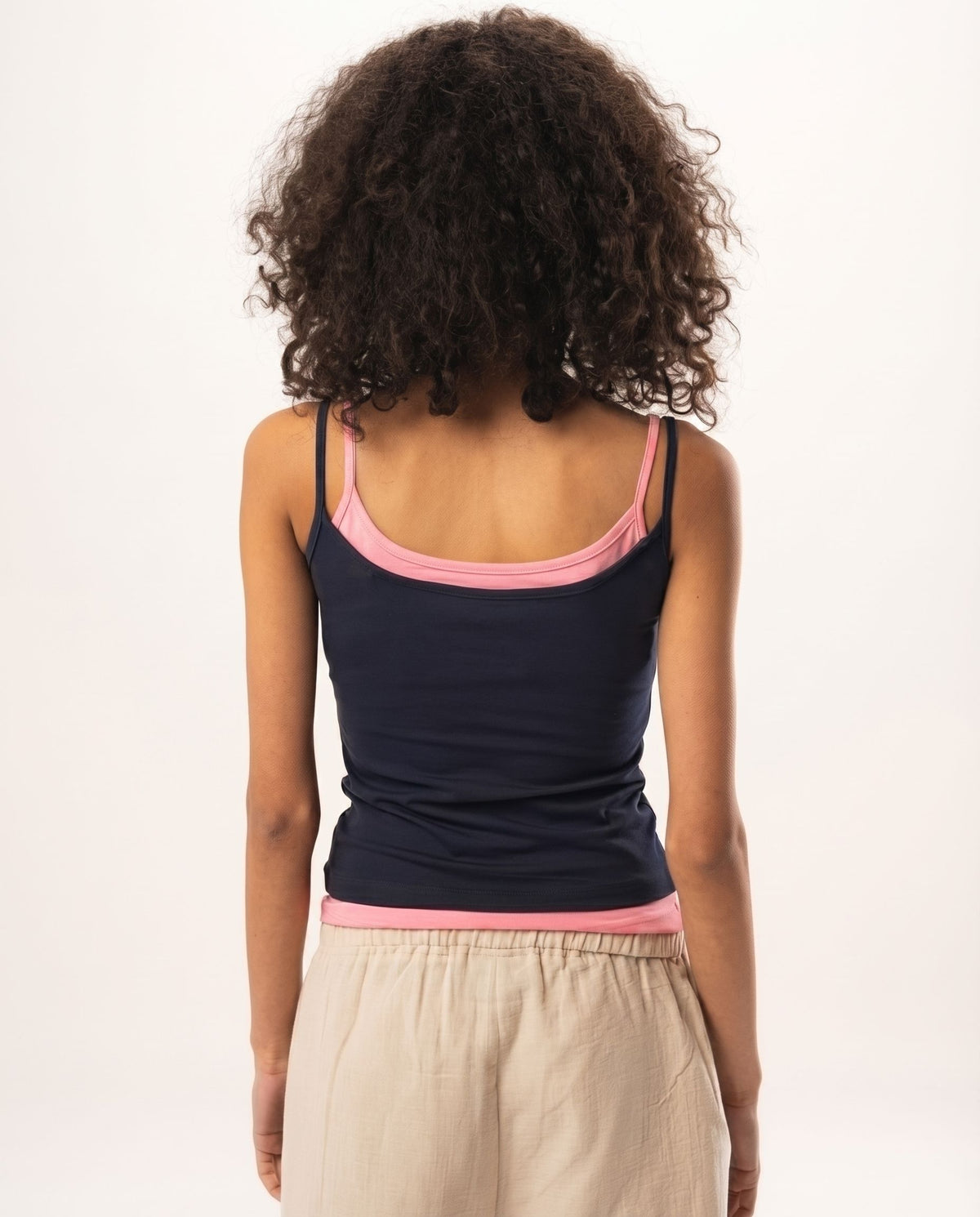 Navy Double Layer Strap Top Tops IN YOUR SHOE XL